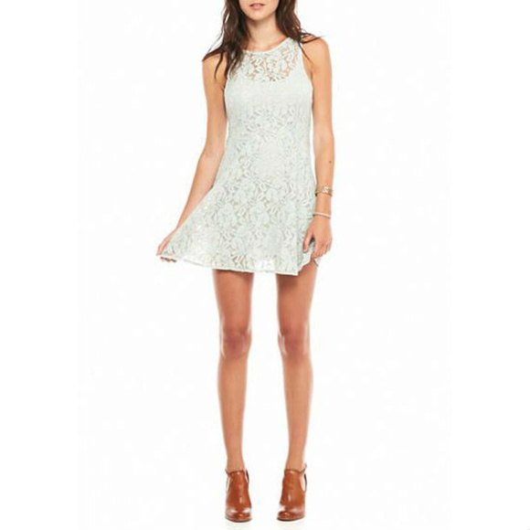 💕FREE PEOPLE💕 Miles of Lace Dress in Sky Blue - Picture 5 of 15